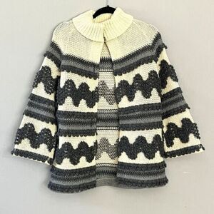 Kerrybrooke Sears Vtg. 100% Virgin Wool Cardigan Coat Jacket Texured Knit Size L